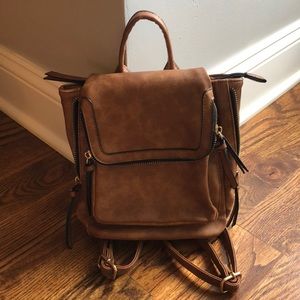 Tan mini backpack